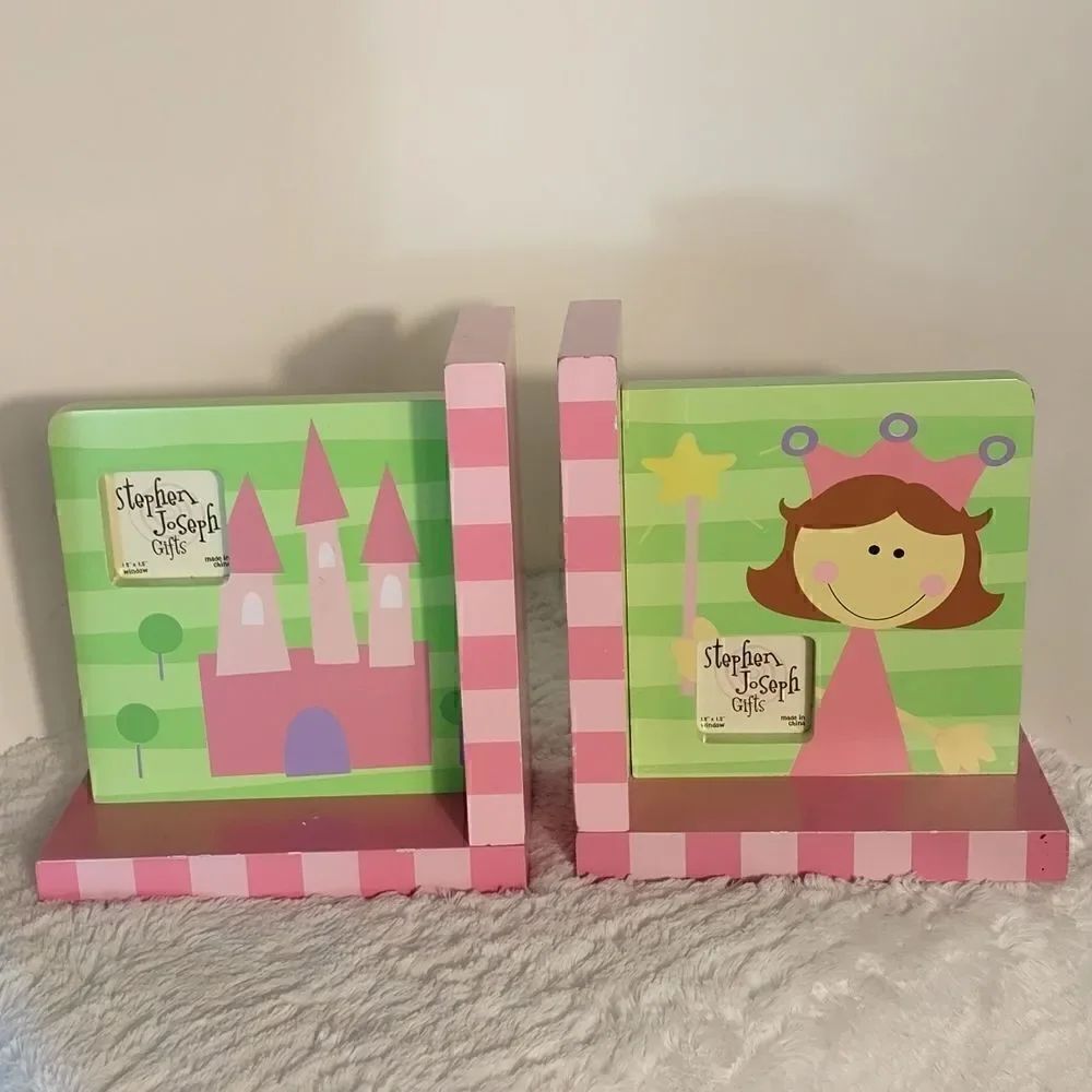 Stephen Joseph Wooden "Princess" Bookends